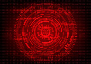 Abstract technology Malware Ransomware virus encrypted files on