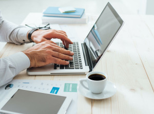 Businessman working at desk