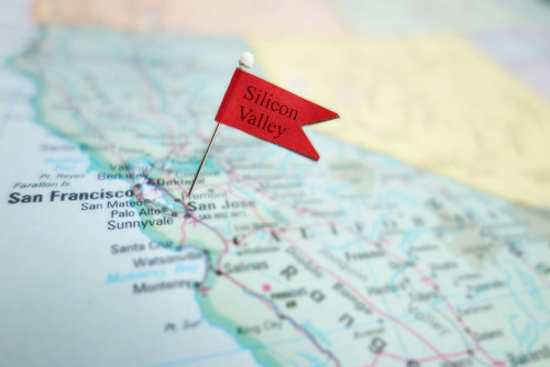 Silicon Valley pin flag