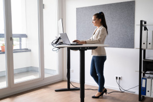 Adjustable Height Office Desk. Working